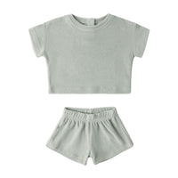 Quincy Mae Sage Terry Tee + Short Set