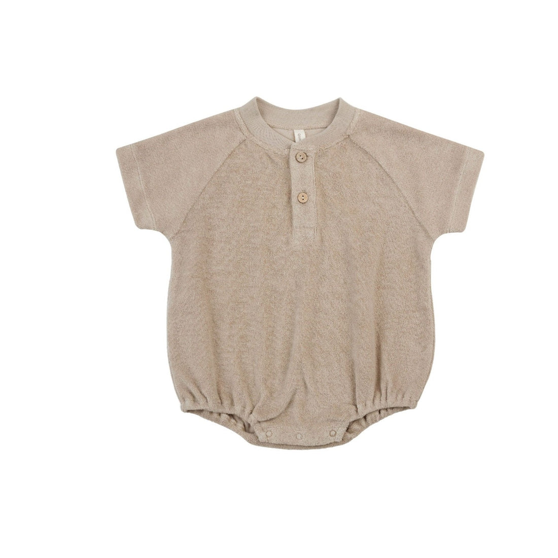 Quincy Mae Oat Terry Henley Romper
