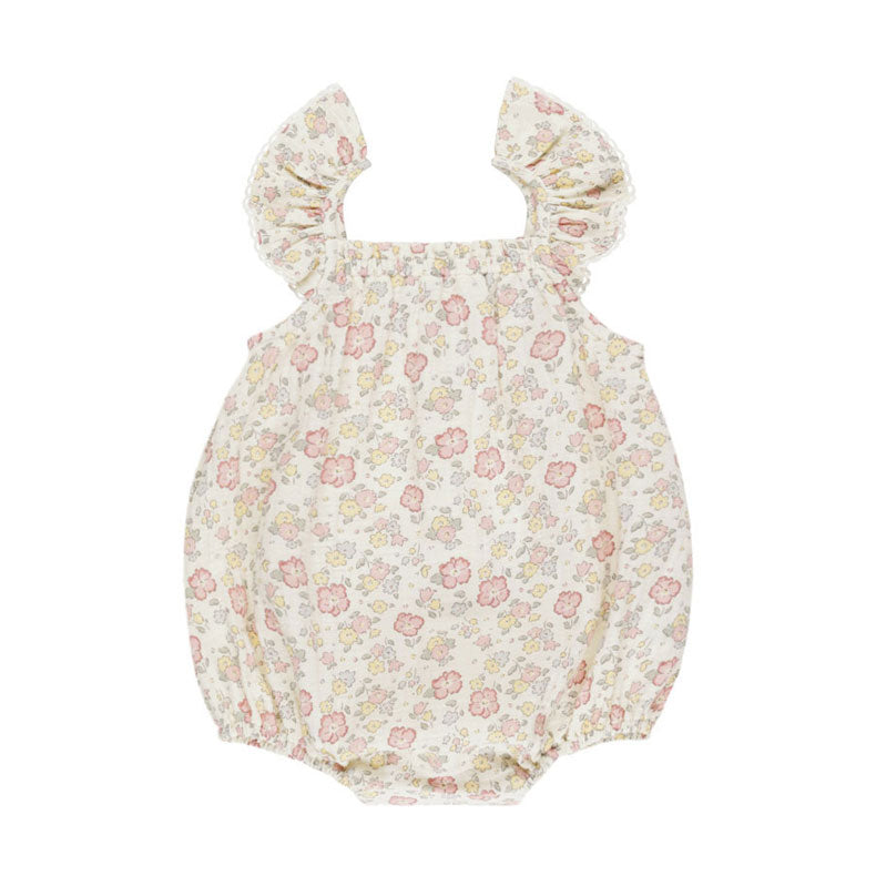 Quincy Mae Ivory Bloom Bonnie Romper