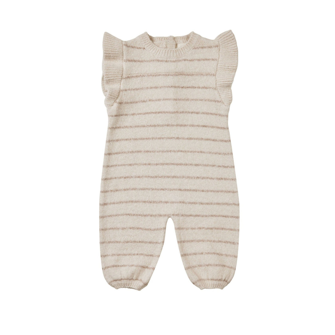 Quincy Mae Heathered Oat Stripe Mira Knit Romper