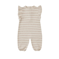 Quincy Mae Heathered Oat Stripe Mira Knit Romper