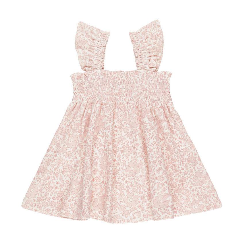 Quincy Mae Pink Blossom Smocked Jersey Dress