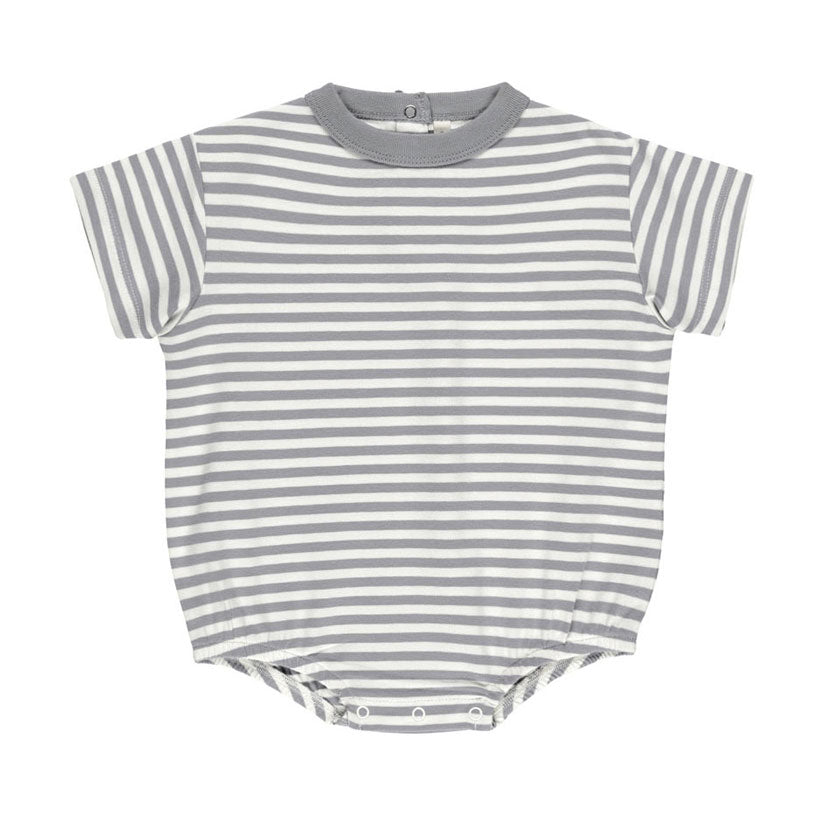Quincy Mae Blue Stripe Relaxed Bubble Romper