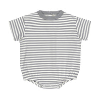 Quincy Mae Blue Stripe Relaxed Bubble Romper