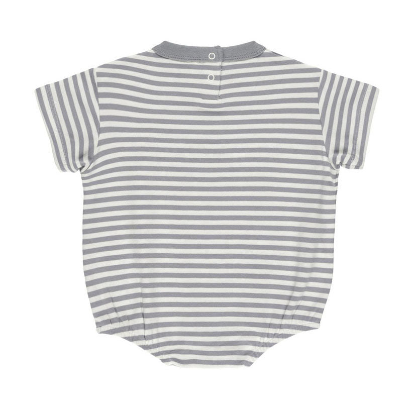 Quincy Mae Blue Stripe Relaxed Bubble Romper