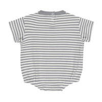 Quincy Mae Blue Stripe Relaxed Bubble Romper