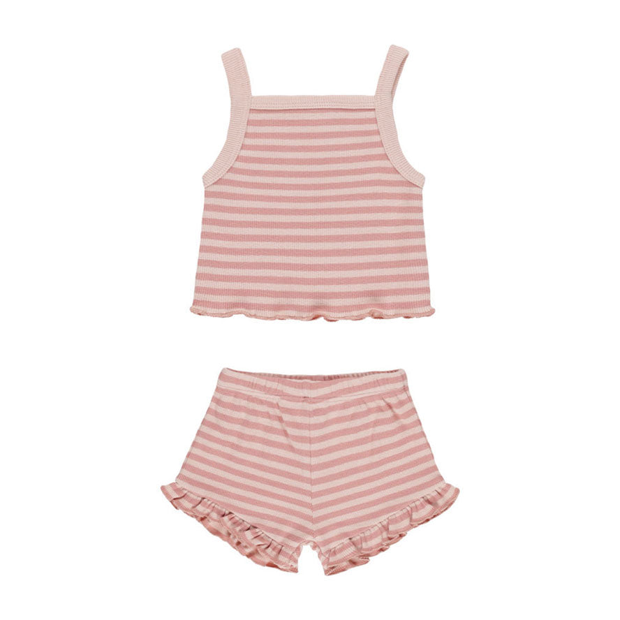 Quincy Mae Pink Stripe Evie Tank + Shortie Set