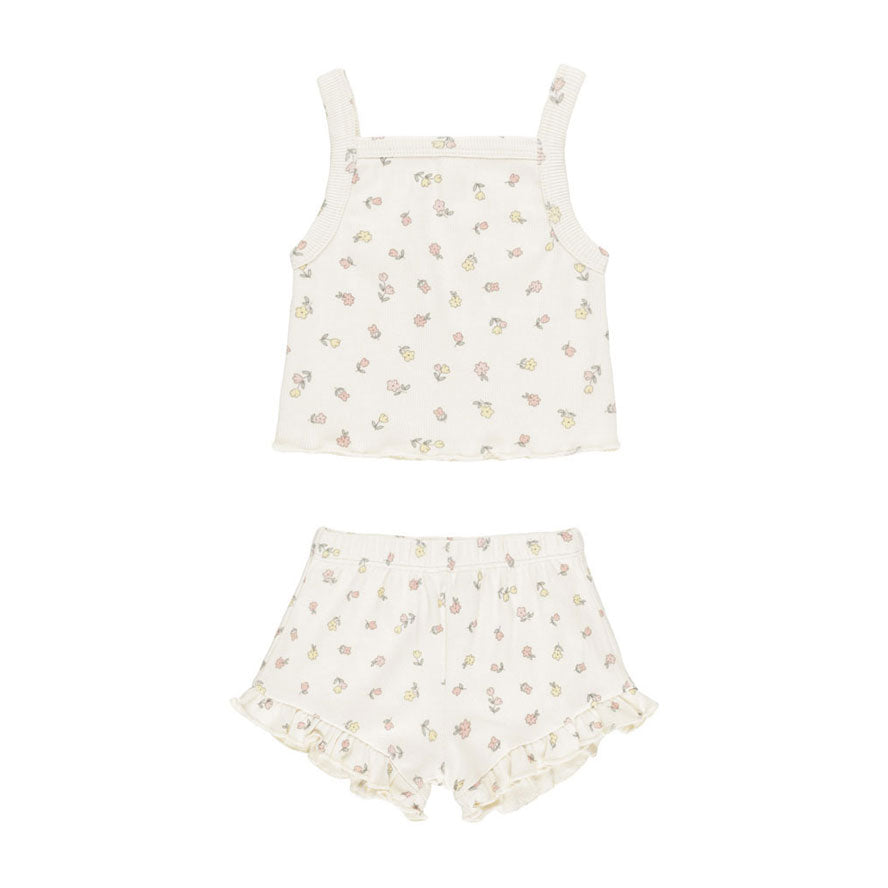 Quincy Mae Ivory Fleur Evie Tank + Shortie Set