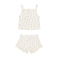 Quincy Mae Ivory Fleur Evie Tank + Shortie Set
