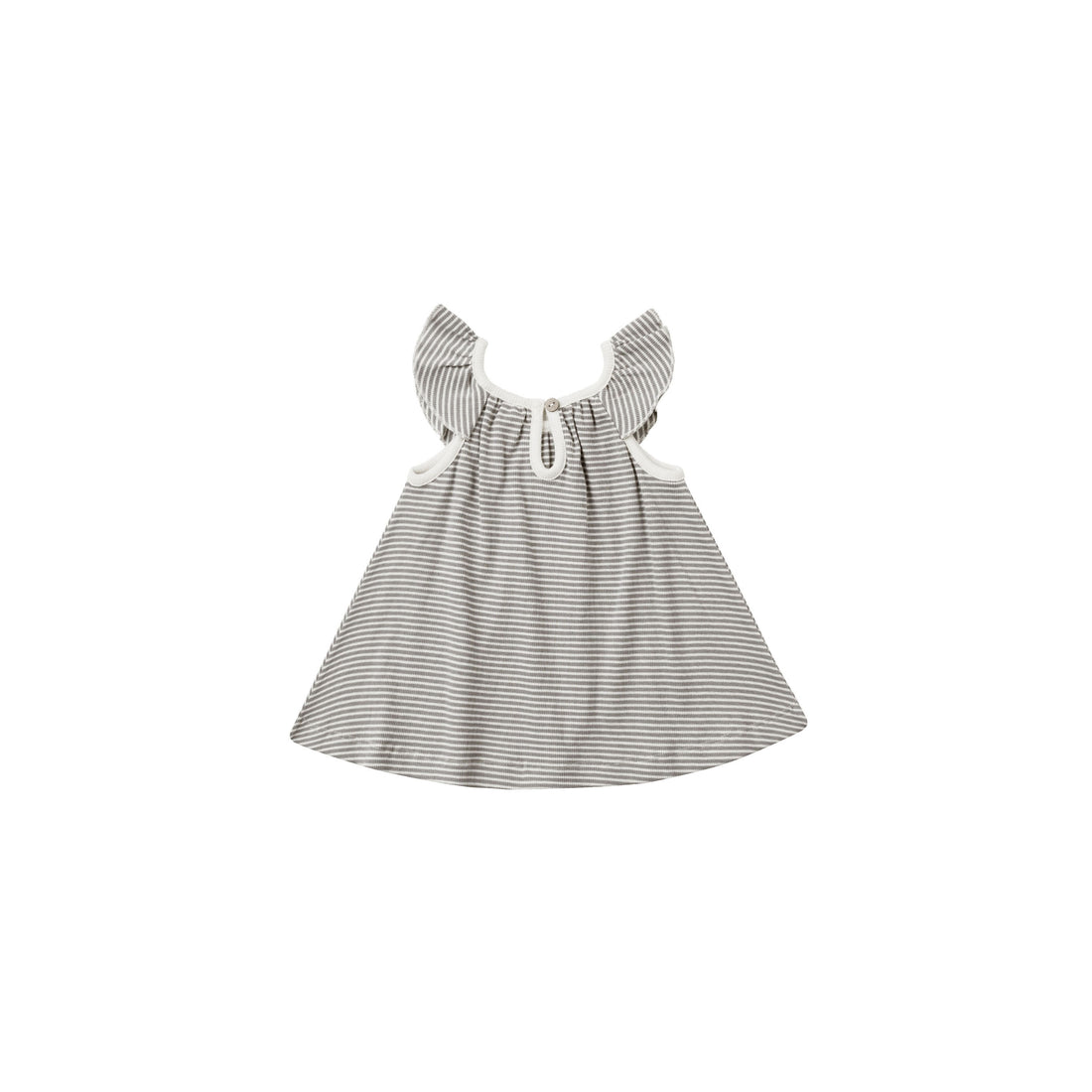 Quincy Mae Lagoon Micro Stripe Ruffle Swing Dress