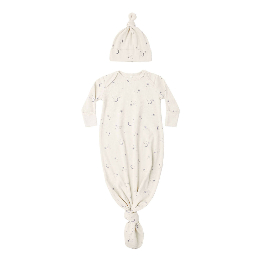 Quincy Mae Celestial Knotted Baby Gown + Hat Set