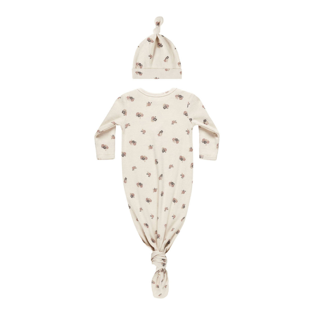 Quincy Mae Wild Flowers Knotted Baby Gown + Hat Set