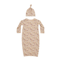 Quincy Mae Posy Bamboo Baby Gown + Hat Set