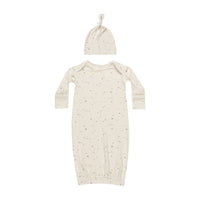 Quincy Mae Twinkle Bamboo Baby Gown + Hat Set