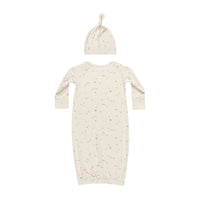 Quincy Mae Twinkle Bamboo Baby Gown + Hat Set