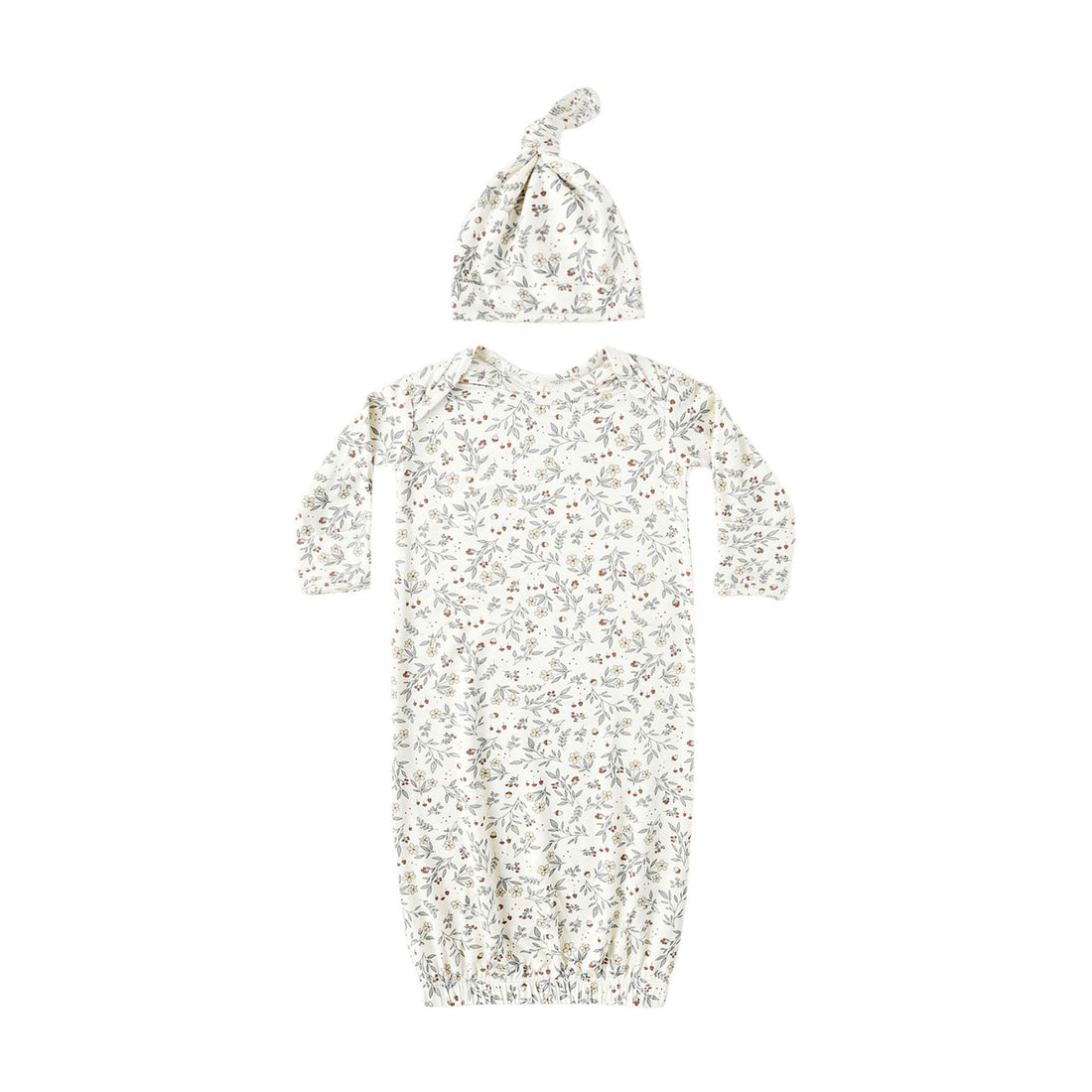 Quincy Mae Woodland Bamboo Baby Gown + Hat Set