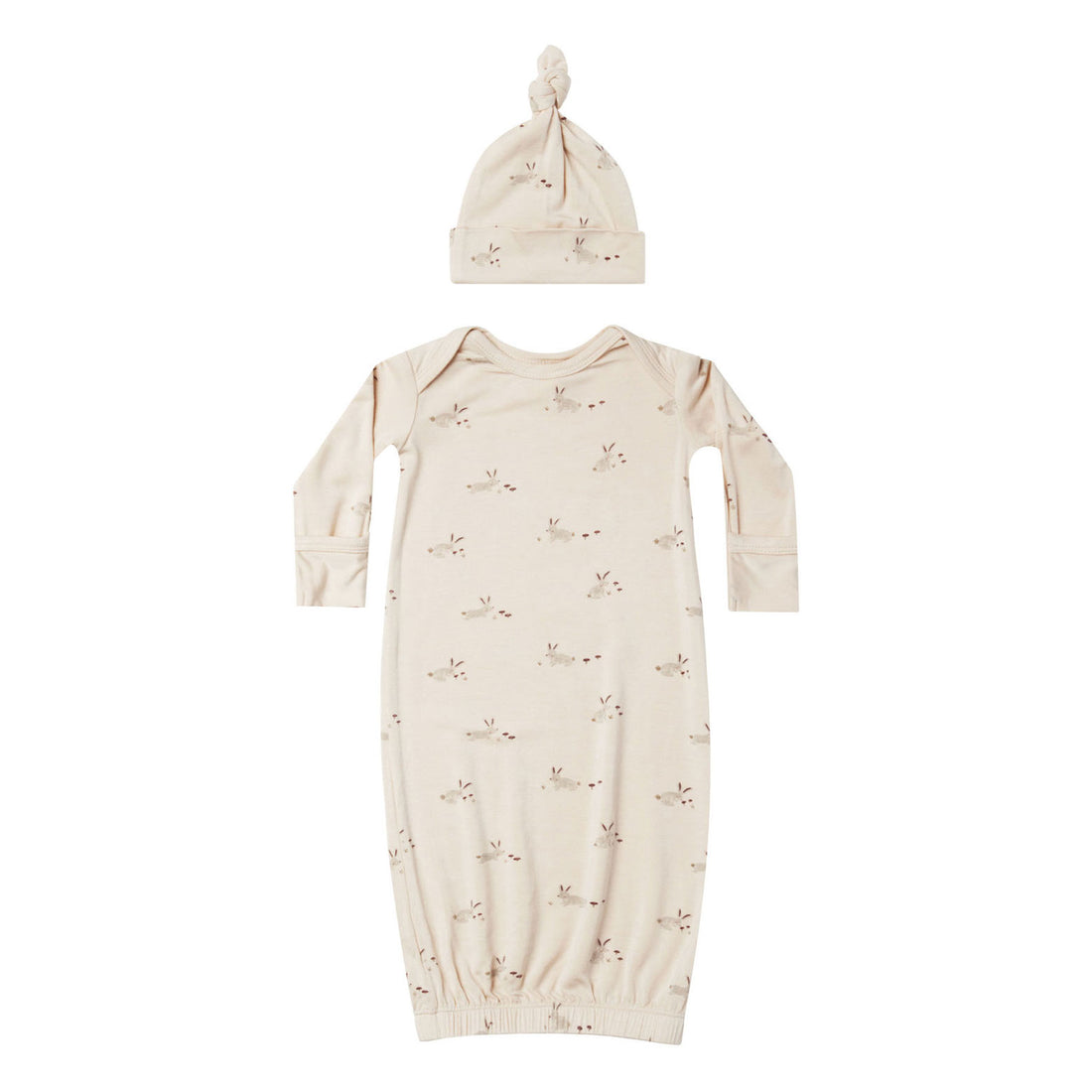 Quincy Mae Bunnies Bamboo Baby Gown + Hat