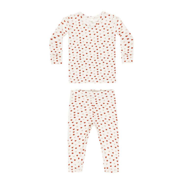 Quincy Mae Ivory Valentines Bamboo Pajama Set