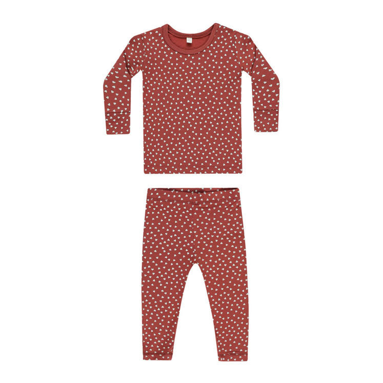 Quincy Mae Red Tiny Hearts Bamboo Pajama Set