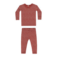 Quincy Mae Red Tiny Hearts Bamboo Pajama Set