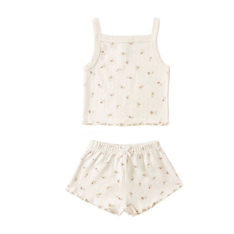 Quincy Mae Petit Fleur Pointelle Tank + Shortie Set
