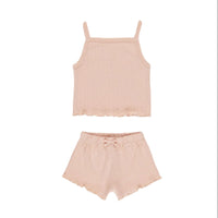 Quincy Mae Melon Pointelle Tank + Shortie Set