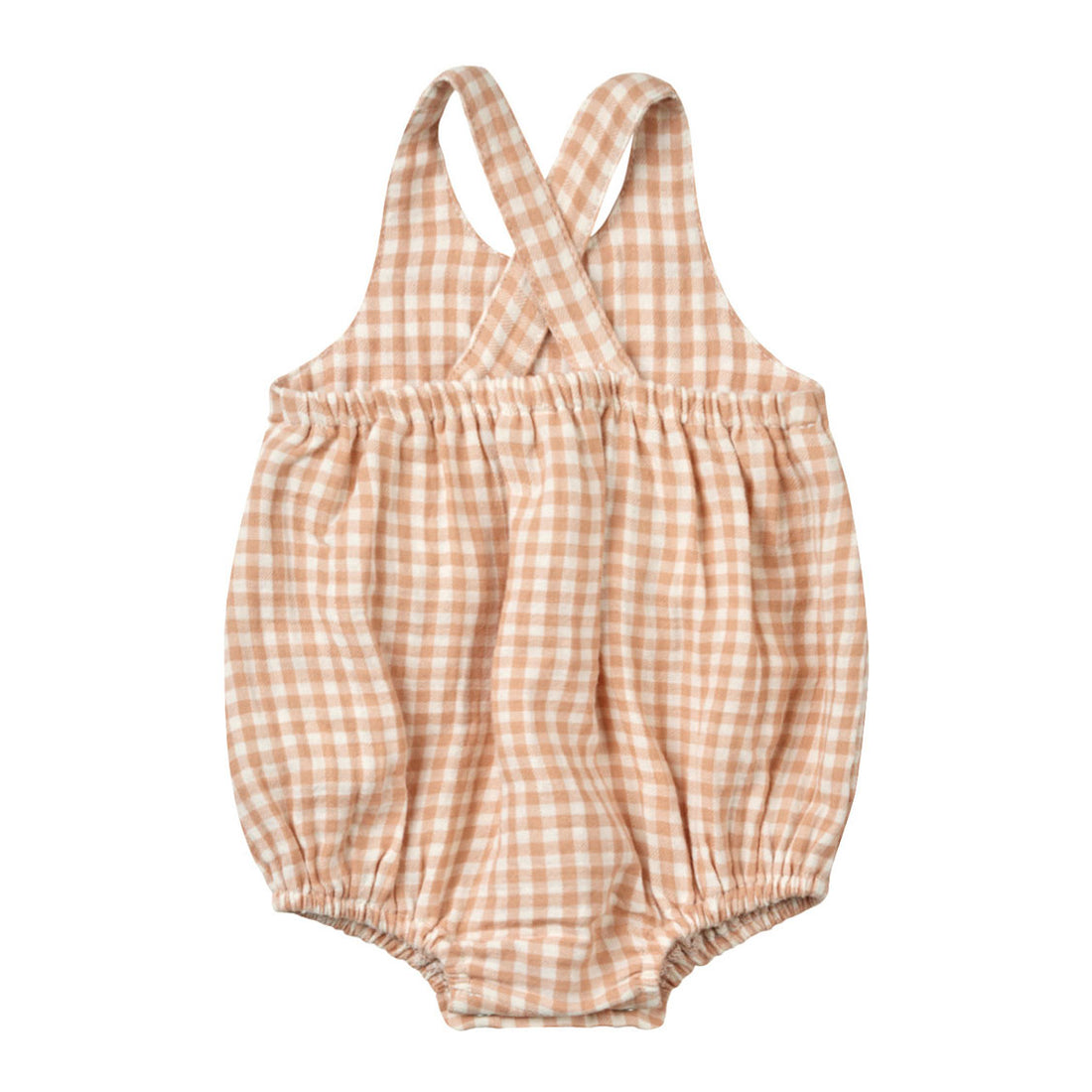 Quincy Mae Melon Gingham Penny Romper