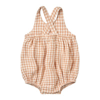 Quincy Mae Melon Gingham Penny Romper