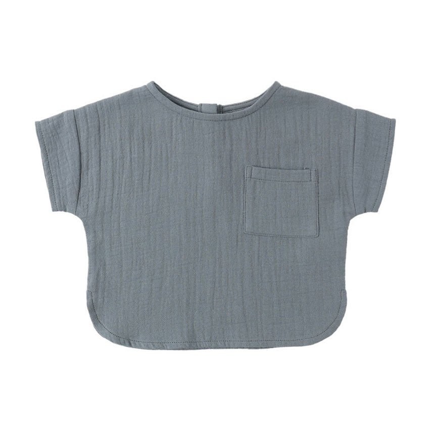 Quincy Mae Ocean Woven Boxy Top