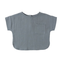Quincy Mae Ocean Woven Boxy Top