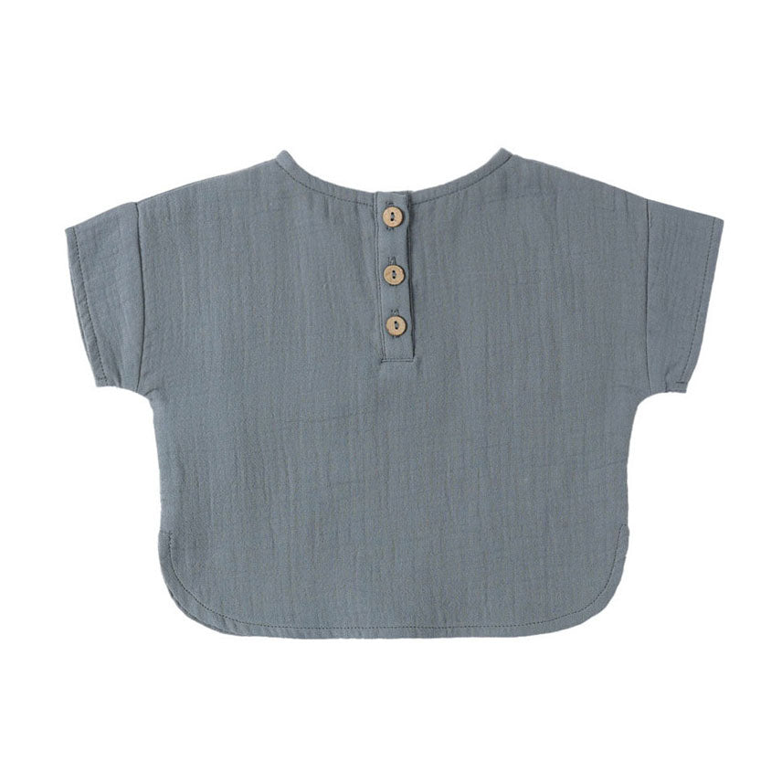 Quincy Mae Ocean Woven Boxy Top