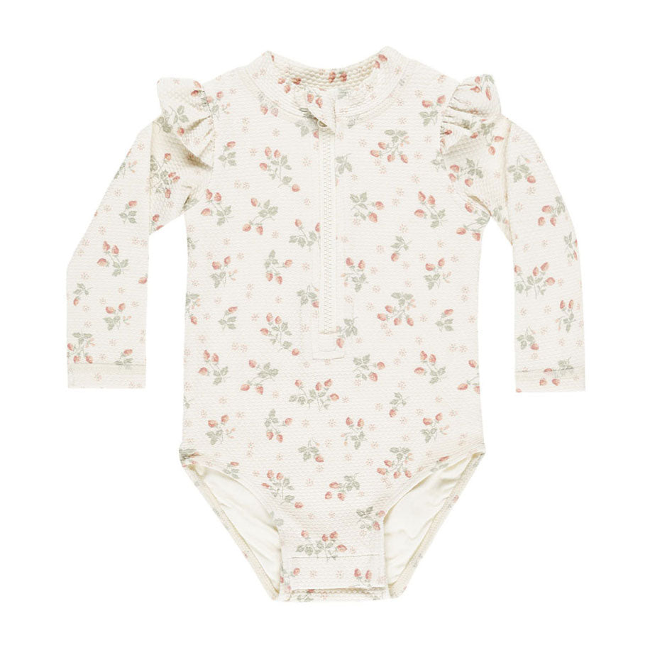 Quincy Mae Strawberries Byron Rashguard One-Piece