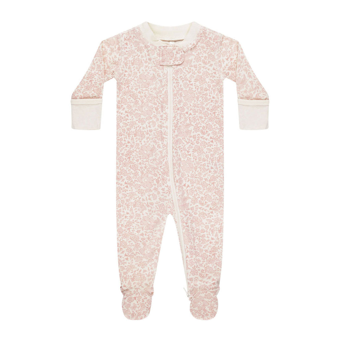 Quincy Mae Pink Blossom Zip Sleeper Footie