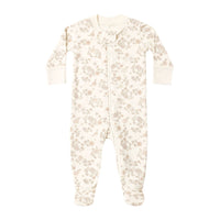 Quincy Mae Floral Vine Zip Sleeper Footie