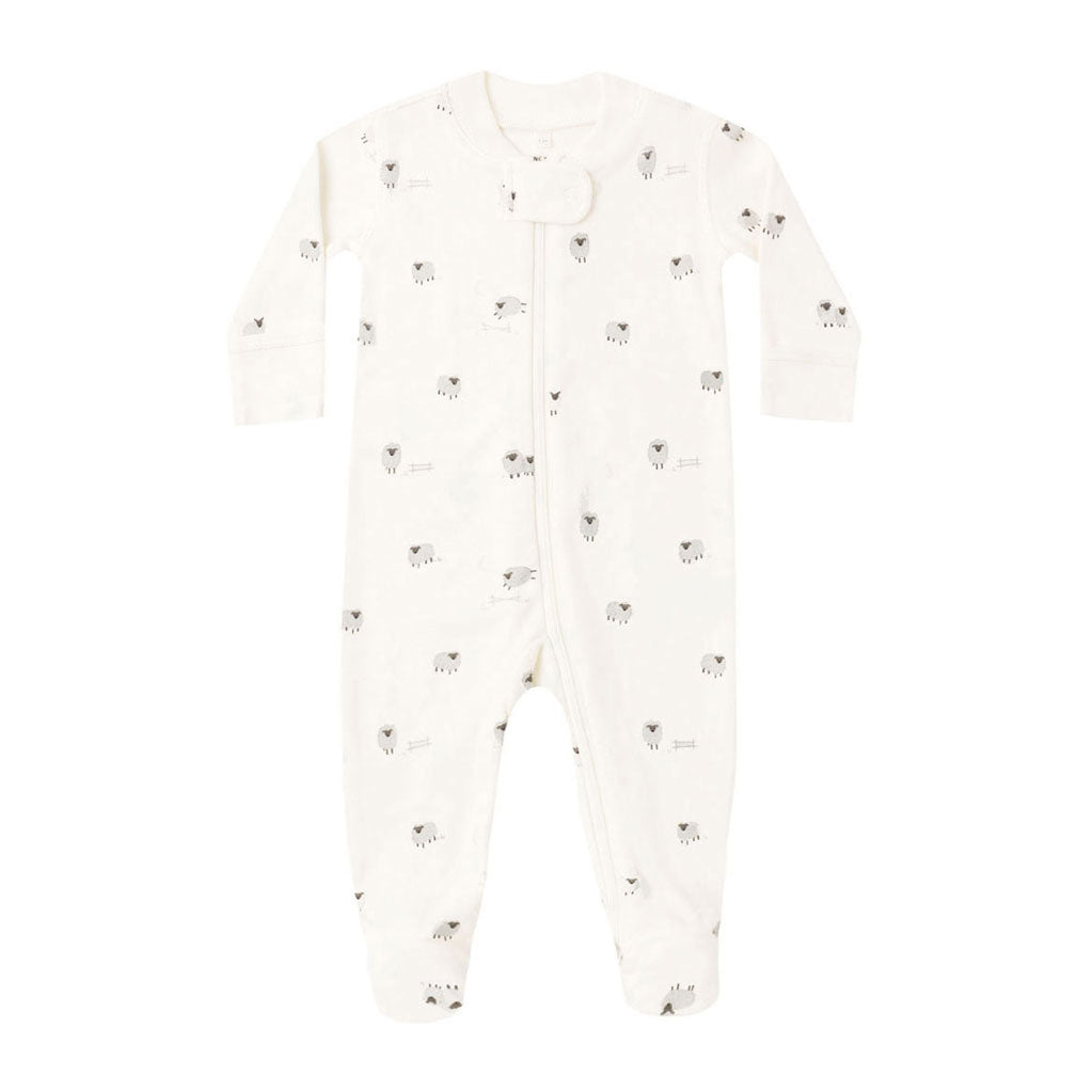 Quincy Mae Sheep Zip Long Sleeve Sleeper Footie