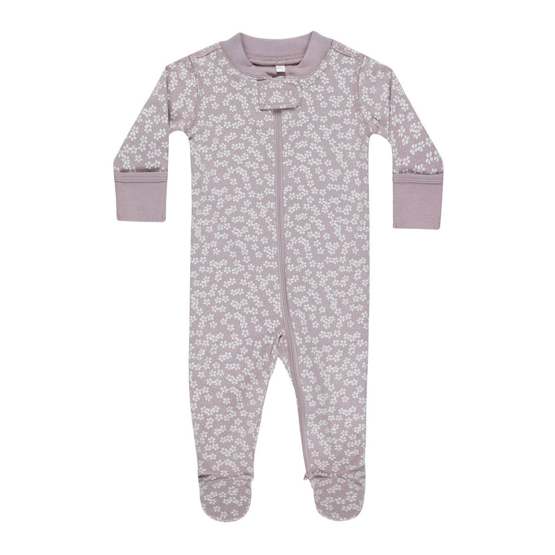 Quincy Mae Lavender Ditsy Zip Long Sleeve Sleeper Footie