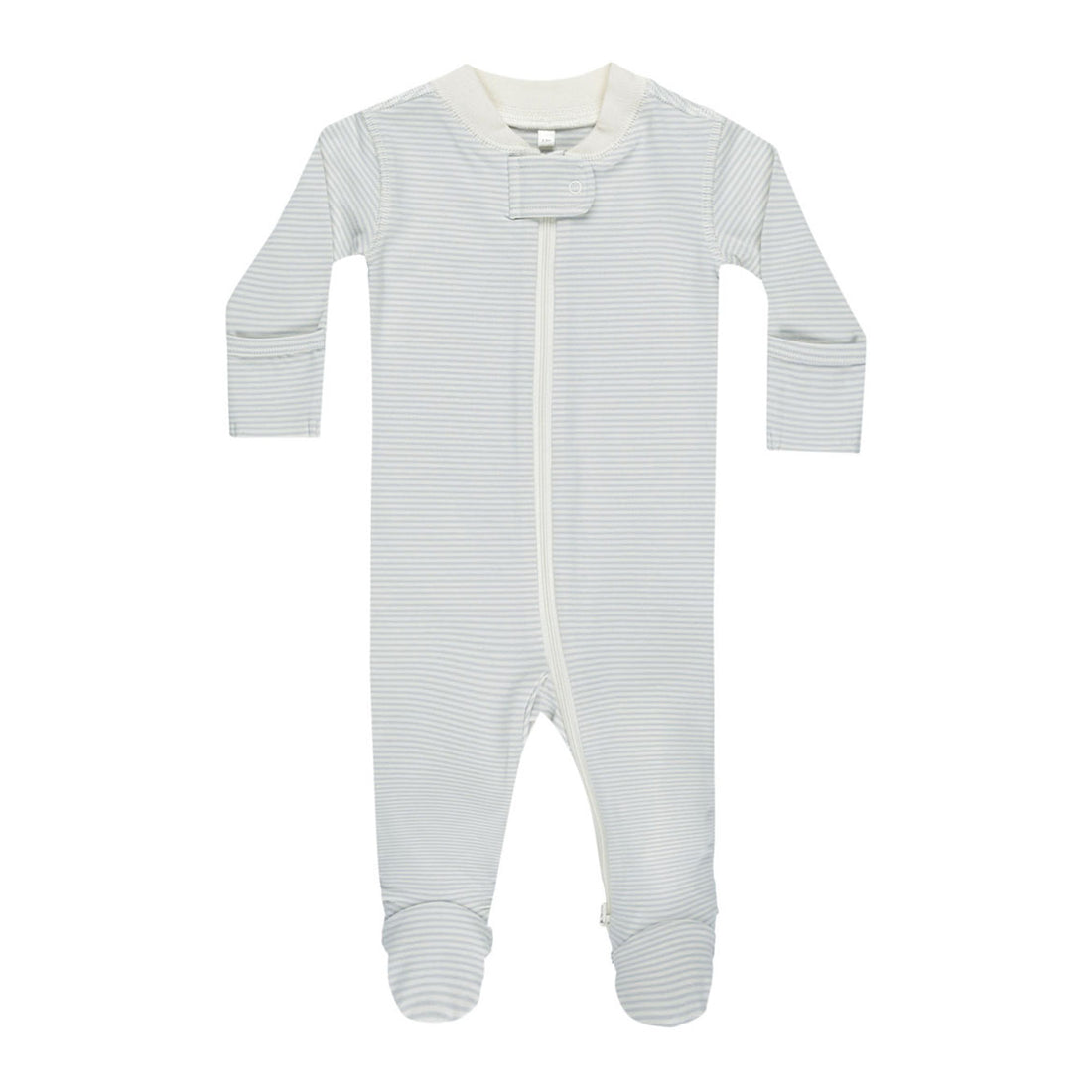 Quincy Mae Sky Micro Stripe Zip Sleeper Footie