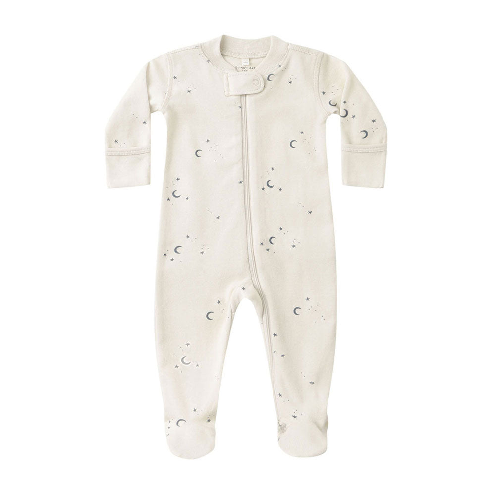 Quincy Mae Natural Moons Zip Sleeper Footie