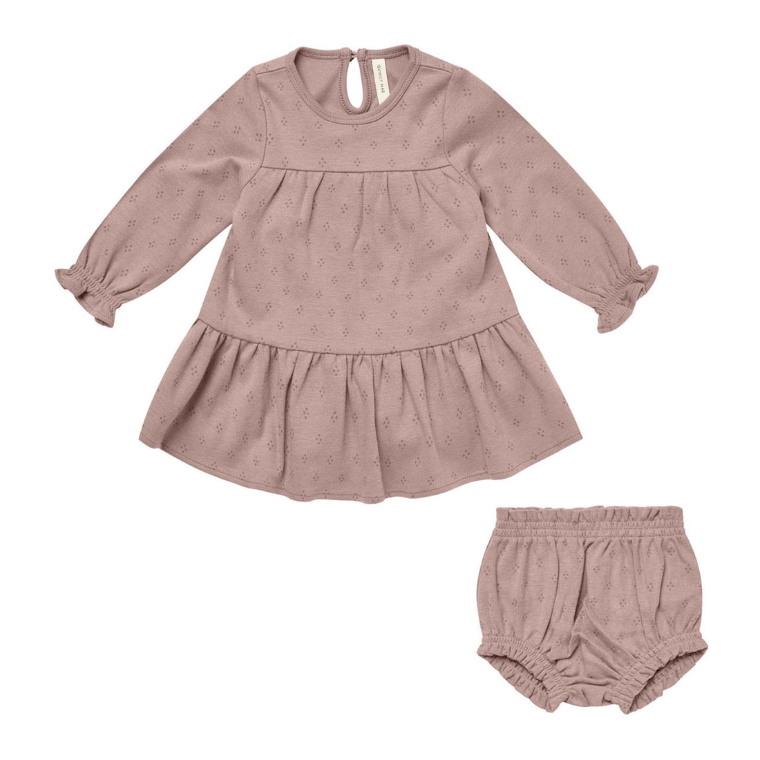Quincy Mae Tiered Jersey Dress Set - Dotty Mauve