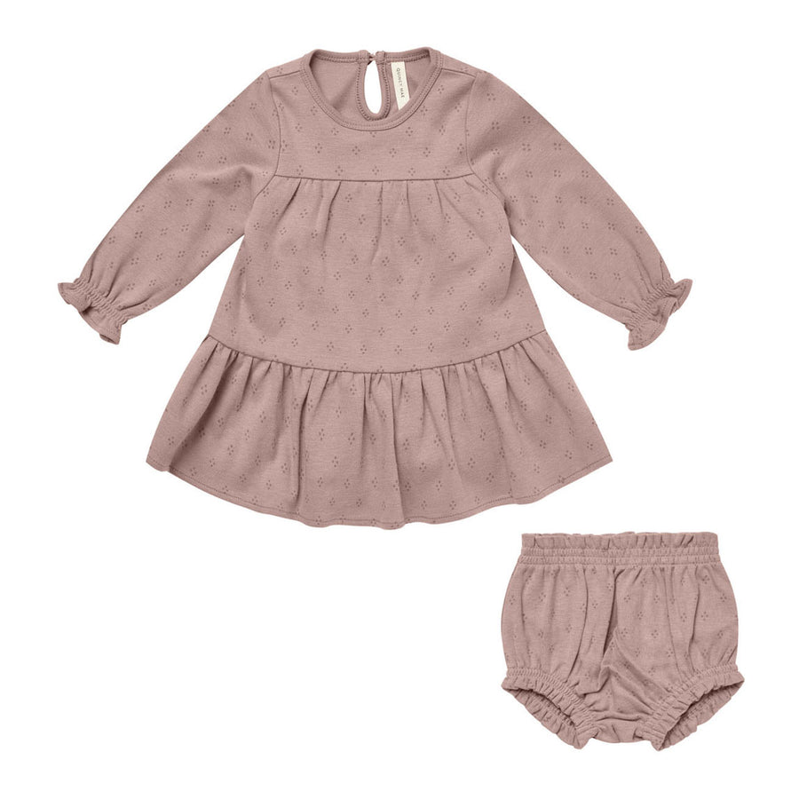 Quincy Mae Tiered Jersey Dress Set - Dotty Mauve