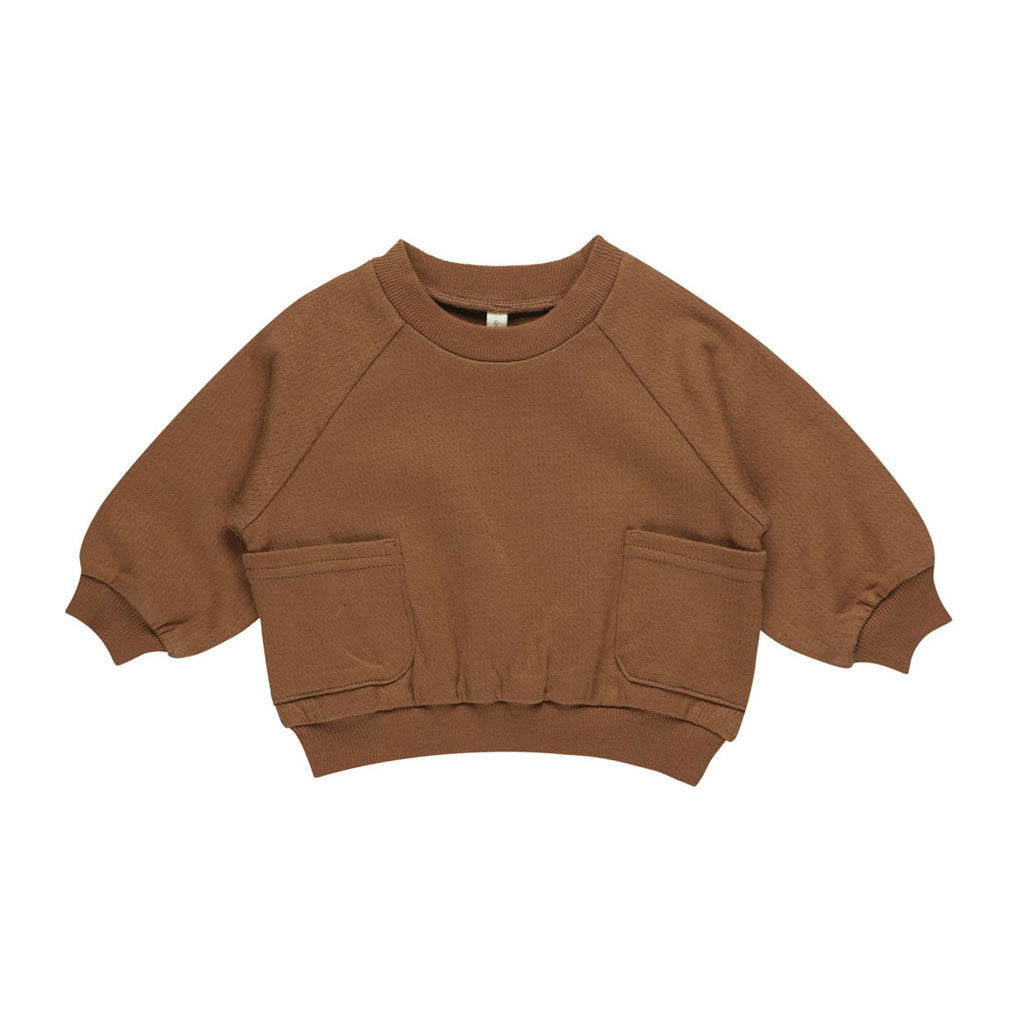 Quincy Mae Cinnamon Pocket Sweatshirt