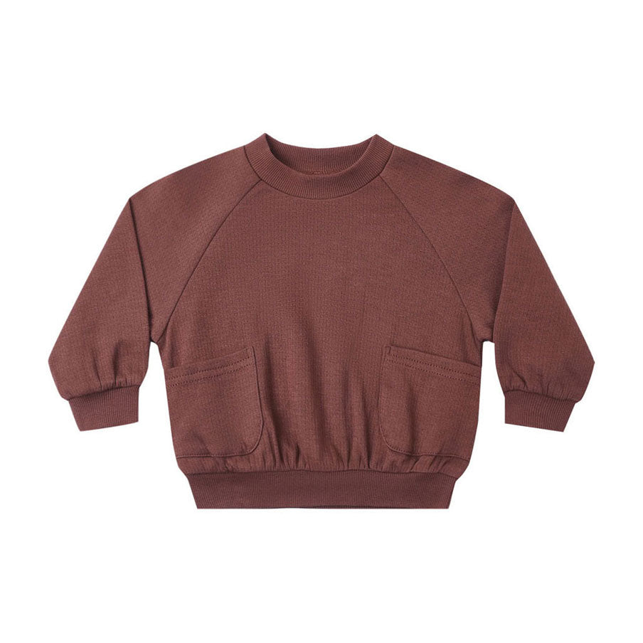 Quincy Mae Black Cherry Pocket Sweatshirt