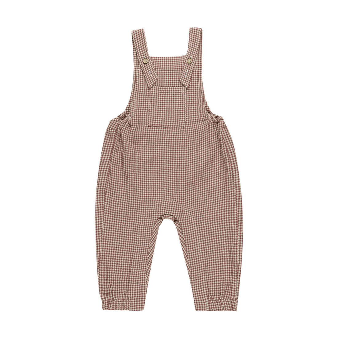 Quincy Mae Plum Gingham Baby Overall