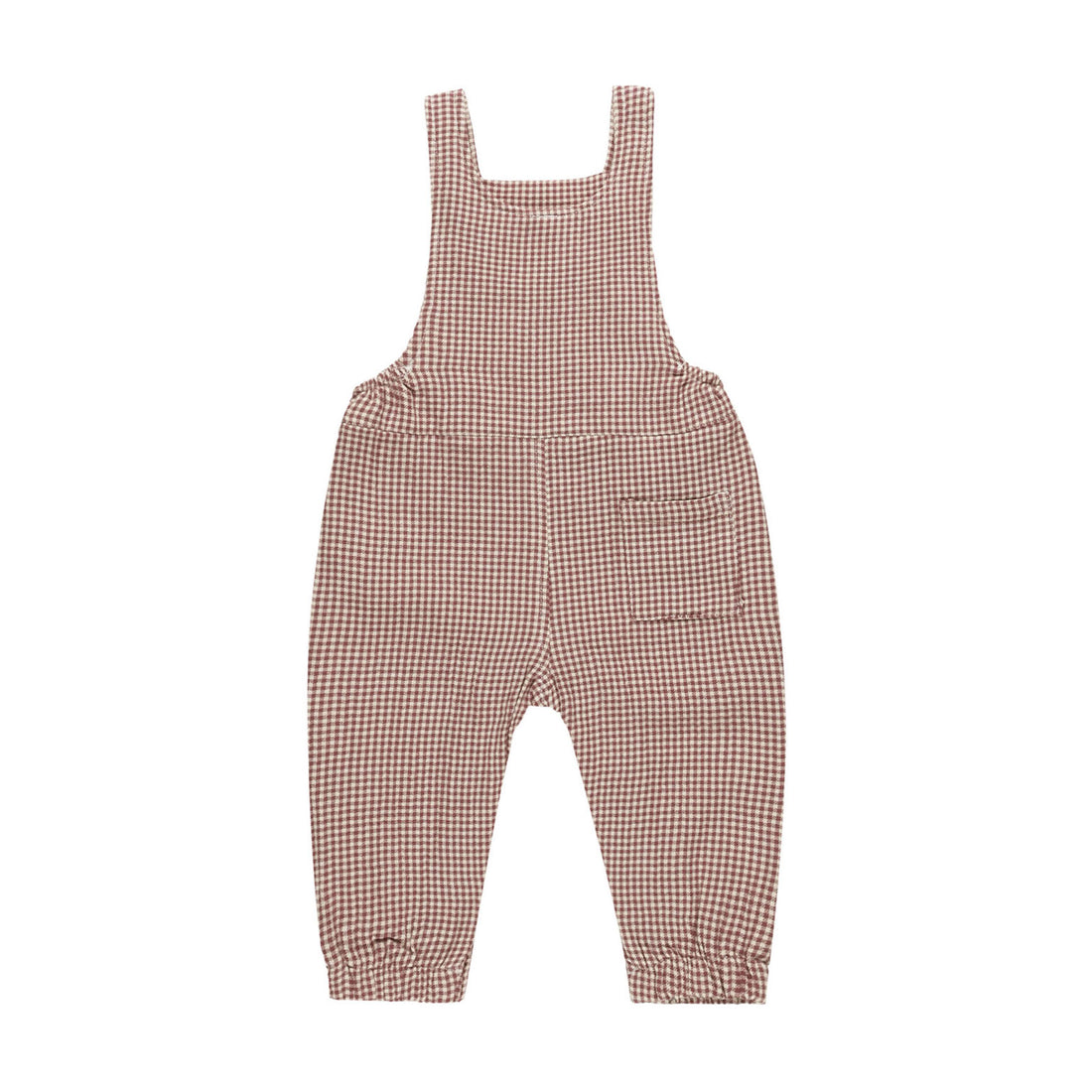 Quincy Mae Plum Gingham Baby Overall