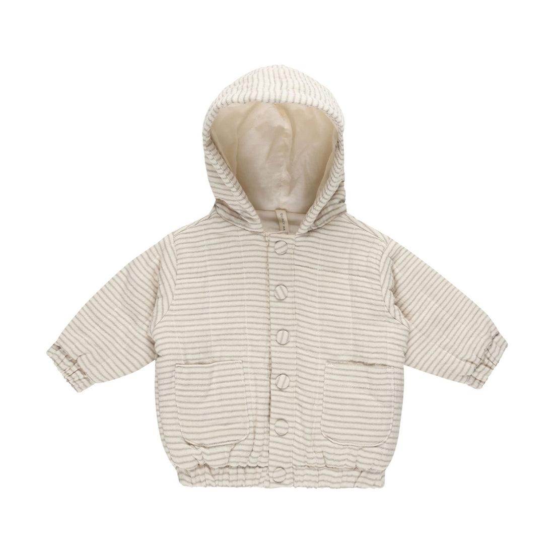 Quincy Mae Basil Stripe Hooded Woven Jacket
