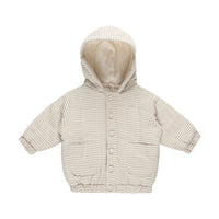 Quincy Mae Basil Stripe Hooded Woven Jacket