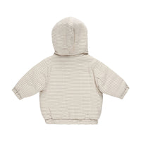 Quincy Mae Basil Stripe Hooded Woven Jacket
