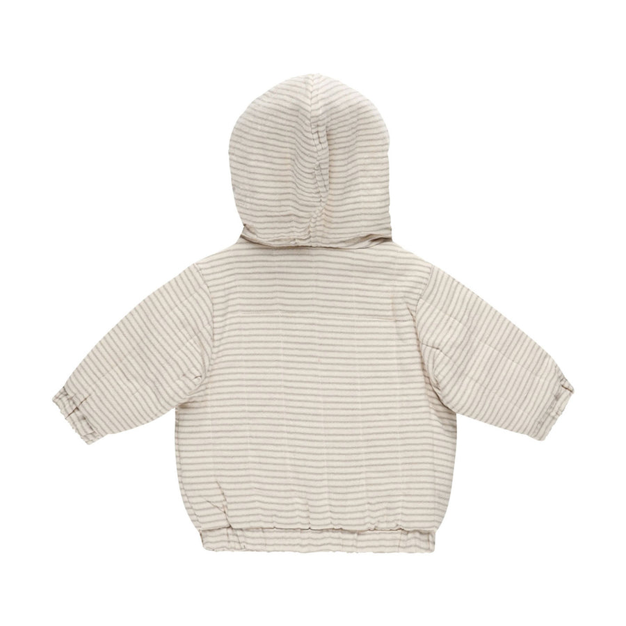 Quincy Mae Basil Stripe Hooded Woven Jacket