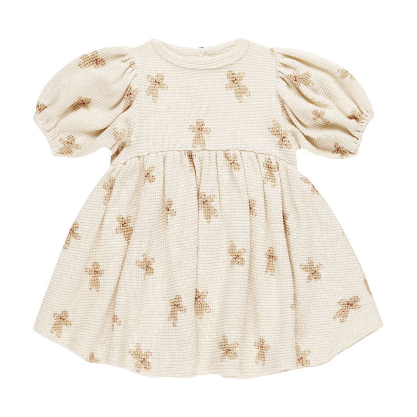 Quincy Mae Gingerbread Waffle Babydoll Dress