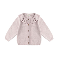 Quincy Mae Lilac Ruffle Collar Cardigan